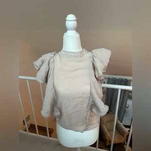 Tocco Closet Japan Ruffle Blouse Kawaii Lolita nude neutral coquette balletcore